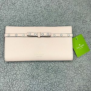 Kate Spade Light Pink Rhinestone Bow Wallet! 🎀